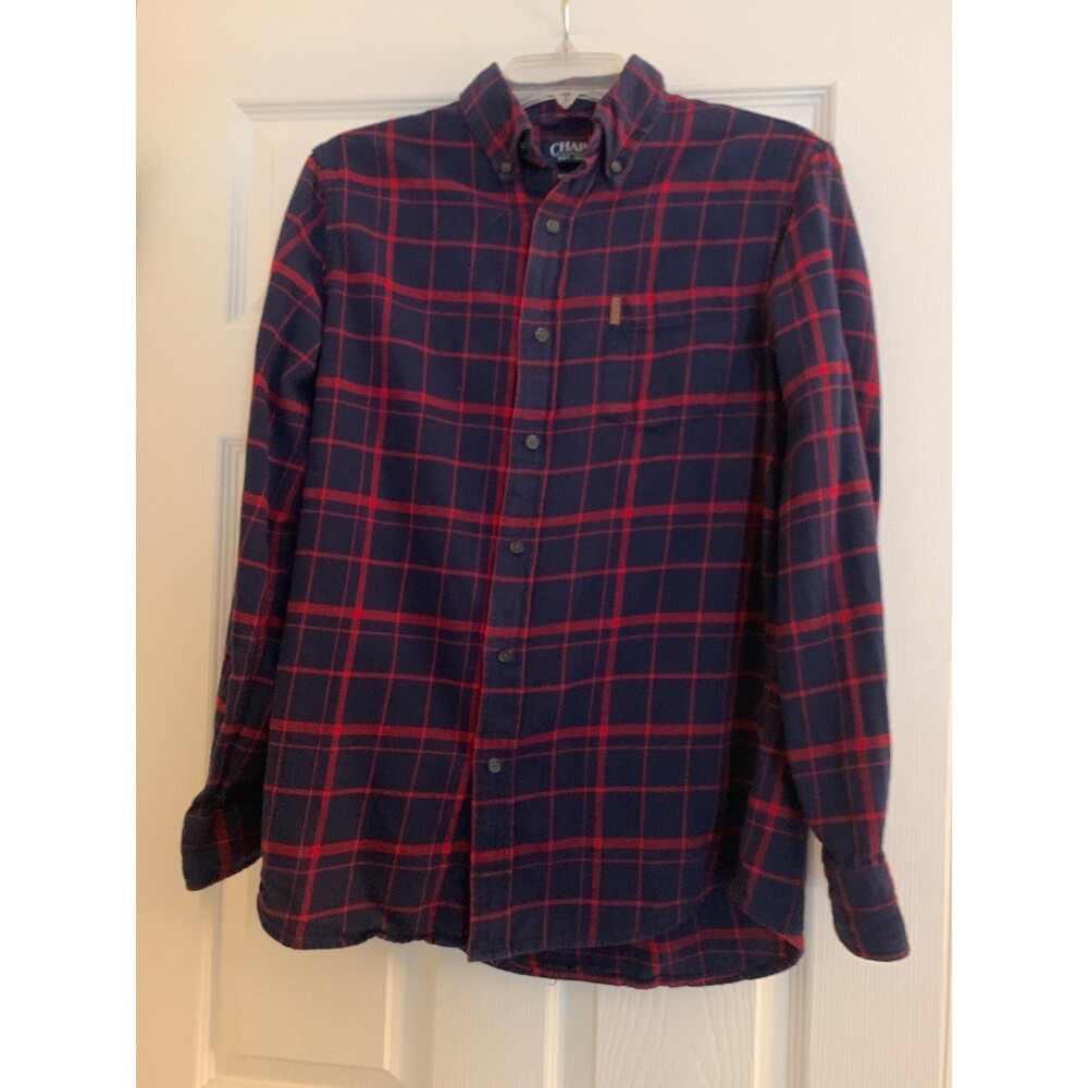 Chaps Cotton Flannel Button Down mens Shirt Size M